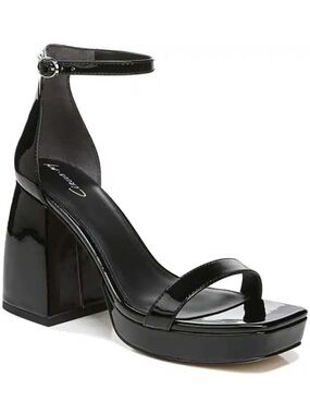 Circus by Sam Edelman Black Patent Platform Block Heel Sandals